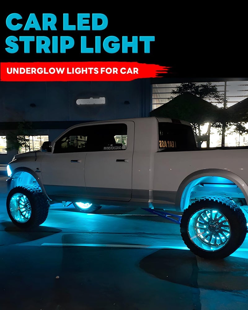 Miisiya 12V Led Light Strip Connectable 24Inch ICE Blue Led Strip Lights for Car Underglow Kit Golf Cart Motorcycle Boat Cabinet Waterproof Led Light Strip,4Pack - Image 3